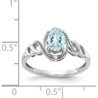 10K White Gold Aquamarine and Diamond Ring - 0.93 Carat Aquamarine, 0.008 Carat Total Diamond Weight