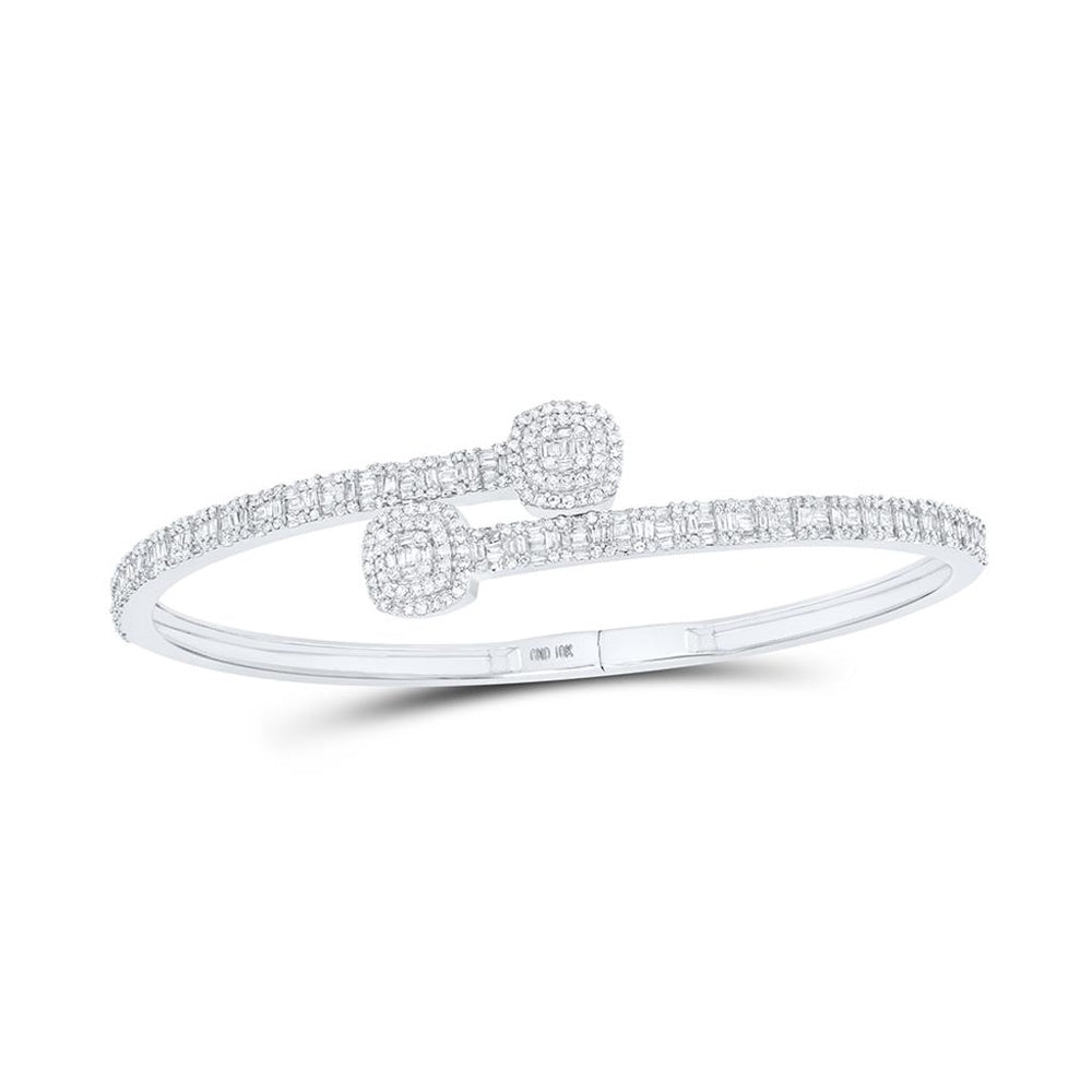 10K White Gold Baguette Diamond Bracelet - 1 and 5/8 Carat Total Diamond Weight