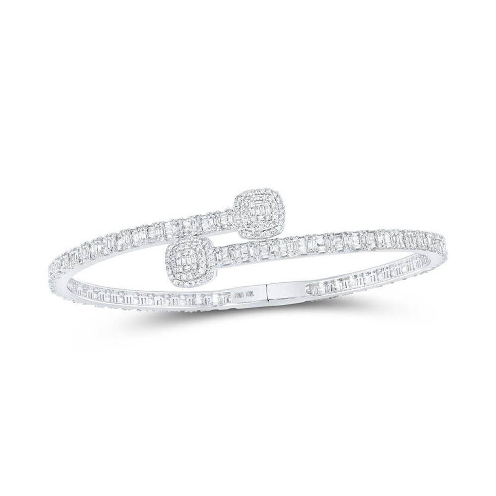 10K White Gold Baguette Diamond Bracelet - 2 and 5/8 Carat Total Diamond Weight