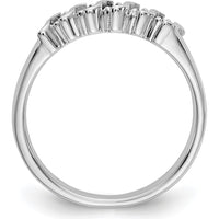 10K White Gold Band with Round Diamonds and Sapphires - 0.135 Carat Total Gemstone Weight by 0