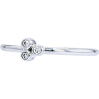 10K White Gold Bezel-Set Three Stone Diamond Ring - 0.05 Carat Total Diamond Weight