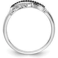 10K White Gold Black and White Diamond Infinity Heart Ring with Rhodium Plating - 0.50 Carat Total Diamond Weight by 0