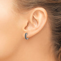 10K White Gold Black Diamond Hinged Hoop Earrings - 0.50 Carat Total Diamond Weight by Oro Pregiato