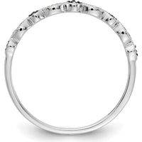 10K White Gold Blue and White Diamond Fancy Band - 0.025 Carat Total Diamond Weight by 0