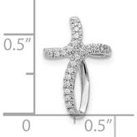 10K White Gold Bypass Cross Ring with Prong-Set Round Diamonds - 0.07 Carat Total Diamond Weight by Oro Pregiato