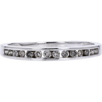 10K White Gold Channel-Set Diamond Band with Round Diamonds - 1/4 Carat Total Diamond Weight
