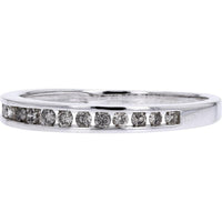 10K White Gold Channel-Set Diamond Band with Round Diamonds - 1/4 Carat Total Diamond Weight