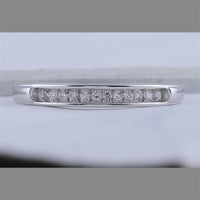 10K White Gold Channel-Set Round Diamond Band Ring - 1/8 Carat Total Diamond Weight