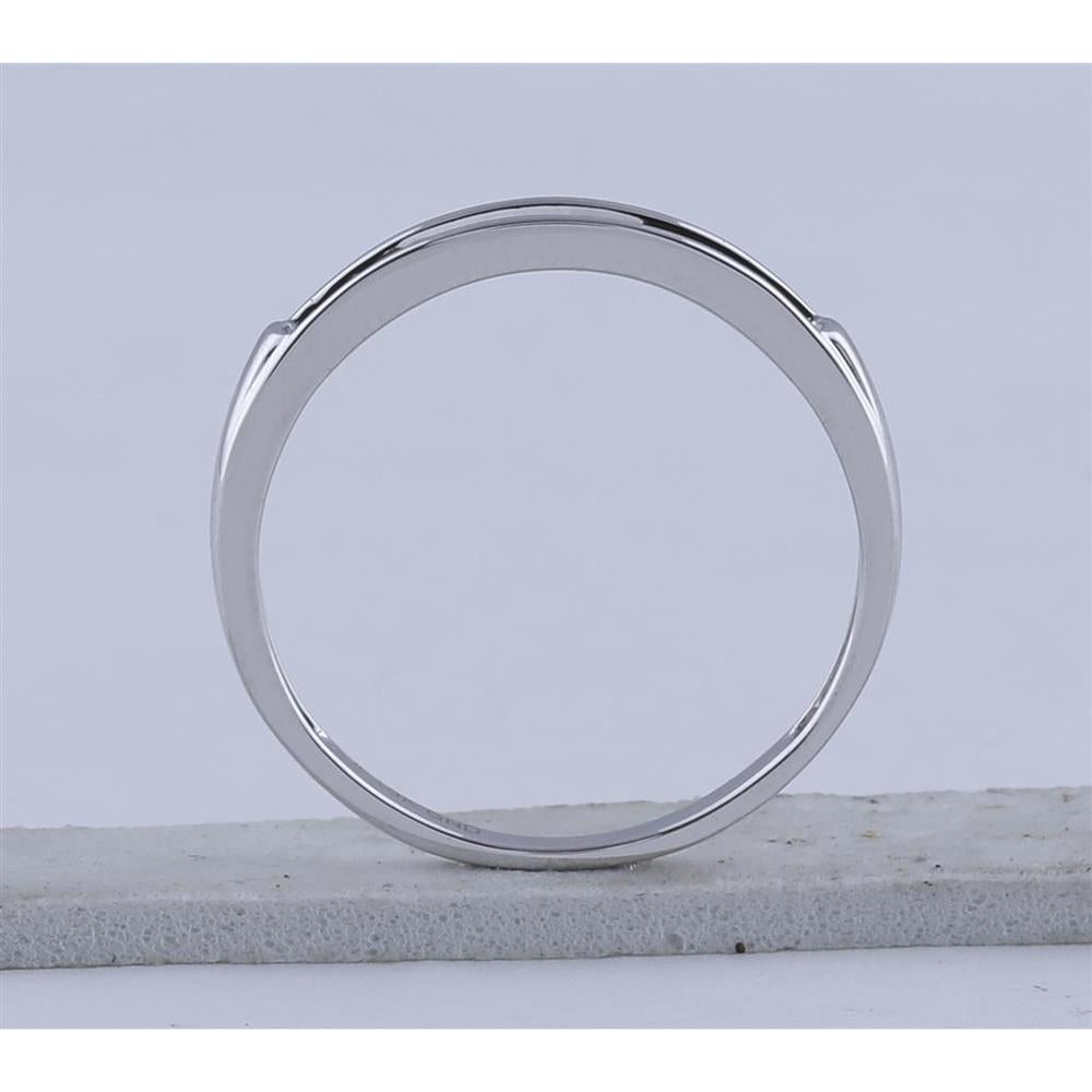 10K White Gold Channel-Set Round Diamond Band Ring - 1/8 Carat Total Diamond Weight