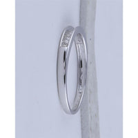 10K White Gold Channel-Set Round Diamond Band Ring - 1/8 Carat Total Diamond Weight