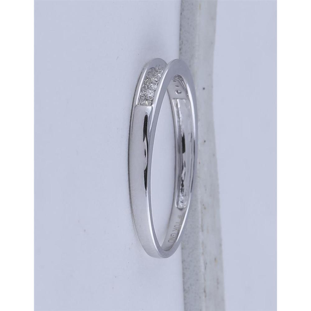 10K White Gold Channel-Set Round Diamond Band Ring - 1/8 Carat Total Diamond Weight