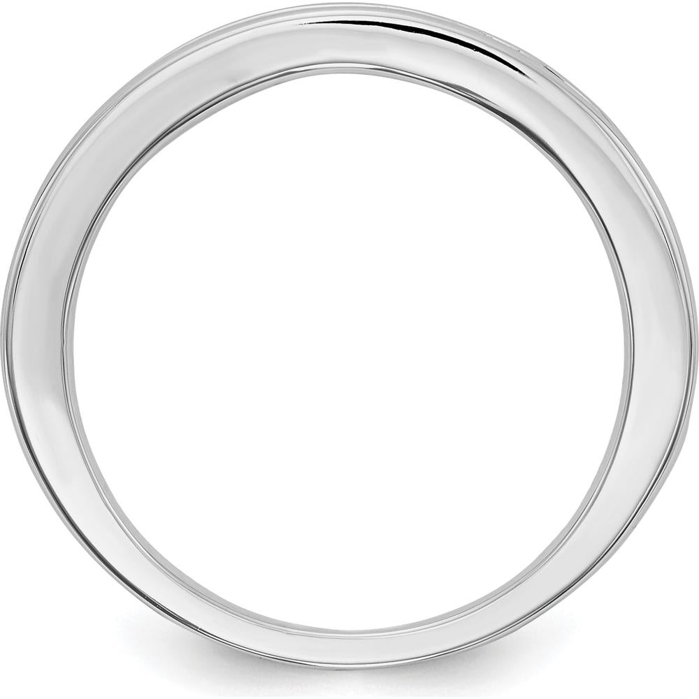 10K White Gold Channel-Set Sapphire Wedding Band with Natural Round Blue Sapphires - 0.40 Carat Total Sapphire Weight by 0