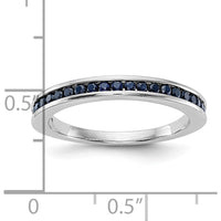 10K White Gold Channel-Set Sapphire Wedding Band with Natural Round Blue Sapphires - 0.40 Carat Total Sapphire Weight by 0