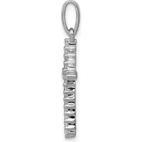 10K White Gold Cross Pendant with Round Diamonds - 1/6 Carat Total Diamond Weight by Oro Pregiato