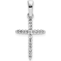10K White Gold Cross Pendant with Round Diamonds - 1/6 Carat Total Diamond Weight by Oro Pregiato
