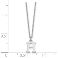 10K White Gold Cutout Letter H Initial Necklace - Polished Finish with Rhodium-Plated Cable Chain