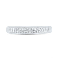 10K White Gold Diamond Band Ring - 1/10 Carat Total Diamond Weight