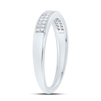 10K White Gold Diamond Band Ring - 1/10 Carat Total Diamond Weight