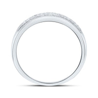 10K White Gold Diamond Band Ring - 1/10 Carat Total Diamond Weight