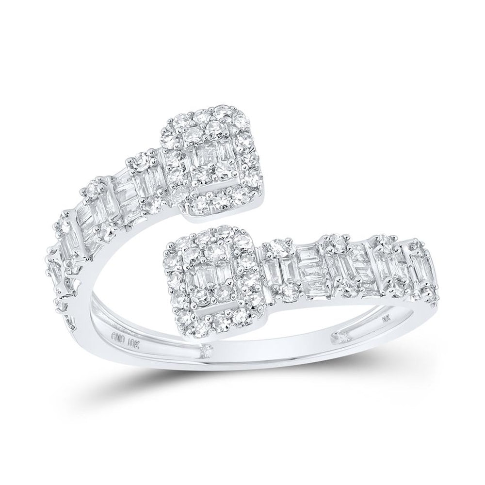 10K White Gold Diamond Band Ring - 1/2 Carat Total Diamond Weight
