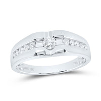 10K White Gold Diamond Band Ring - 1/2 Carat Total Diamond Weight