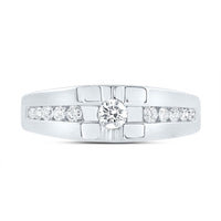 10K White Gold Diamond Band Ring - 1/2 Carat Total Diamond Weight