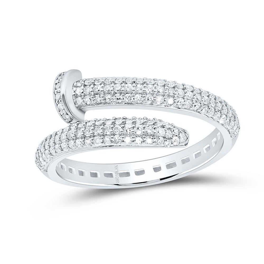 10K White Gold Diamond Band Ring - 1/2 Carat Total Diamond Weight
