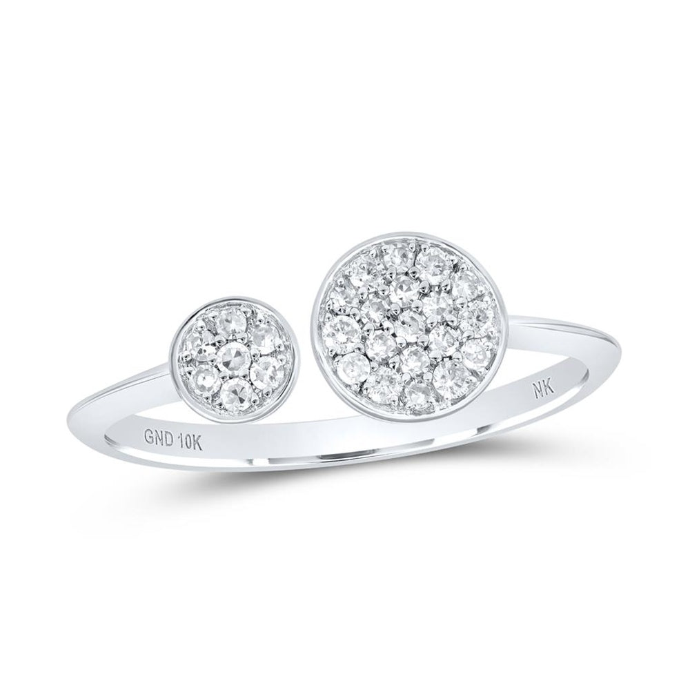10K White Gold Diamond Band Ring - 1/5 Carat Total Diamond Weight