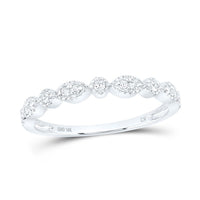 10K White Gold Diamond Band Ring - 1/6 Carat Total Diamond Weight