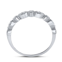 10K White Gold Diamond Band Ring - 1/6 Carat Total Diamond Weight