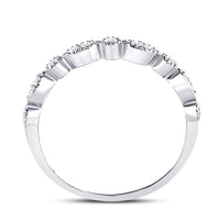 10K White Gold Diamond Band Ring - 1/6 Carat Total Diamond Weight