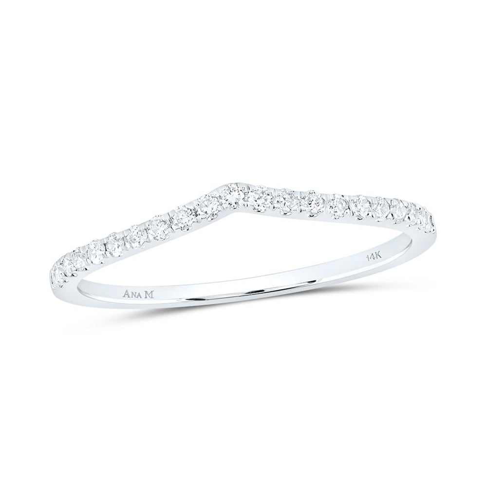 10K White Gold Diamond Band Ring - 1/6 Carat Total Diamond Weight