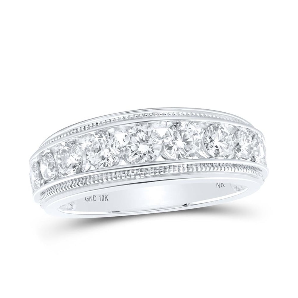 10K White Gold Diamond Band Ring - 2 Carat Total Diamond Weight