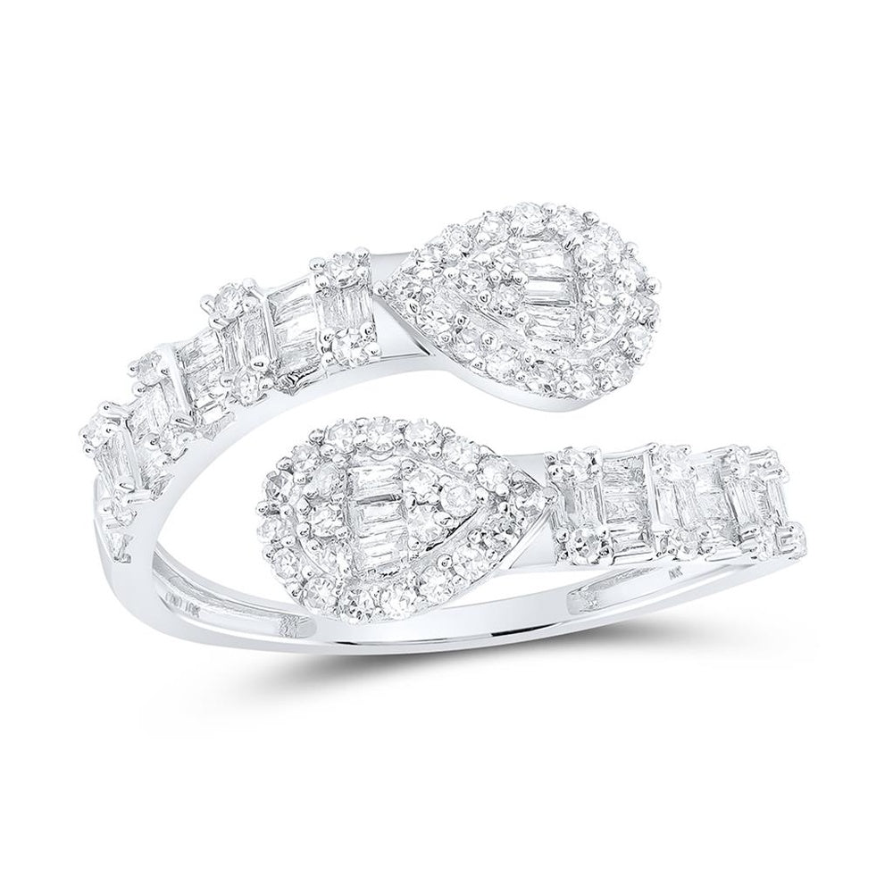10K White Gold Diamond Band Ring - 5/8 Carat Total Diamond Weight