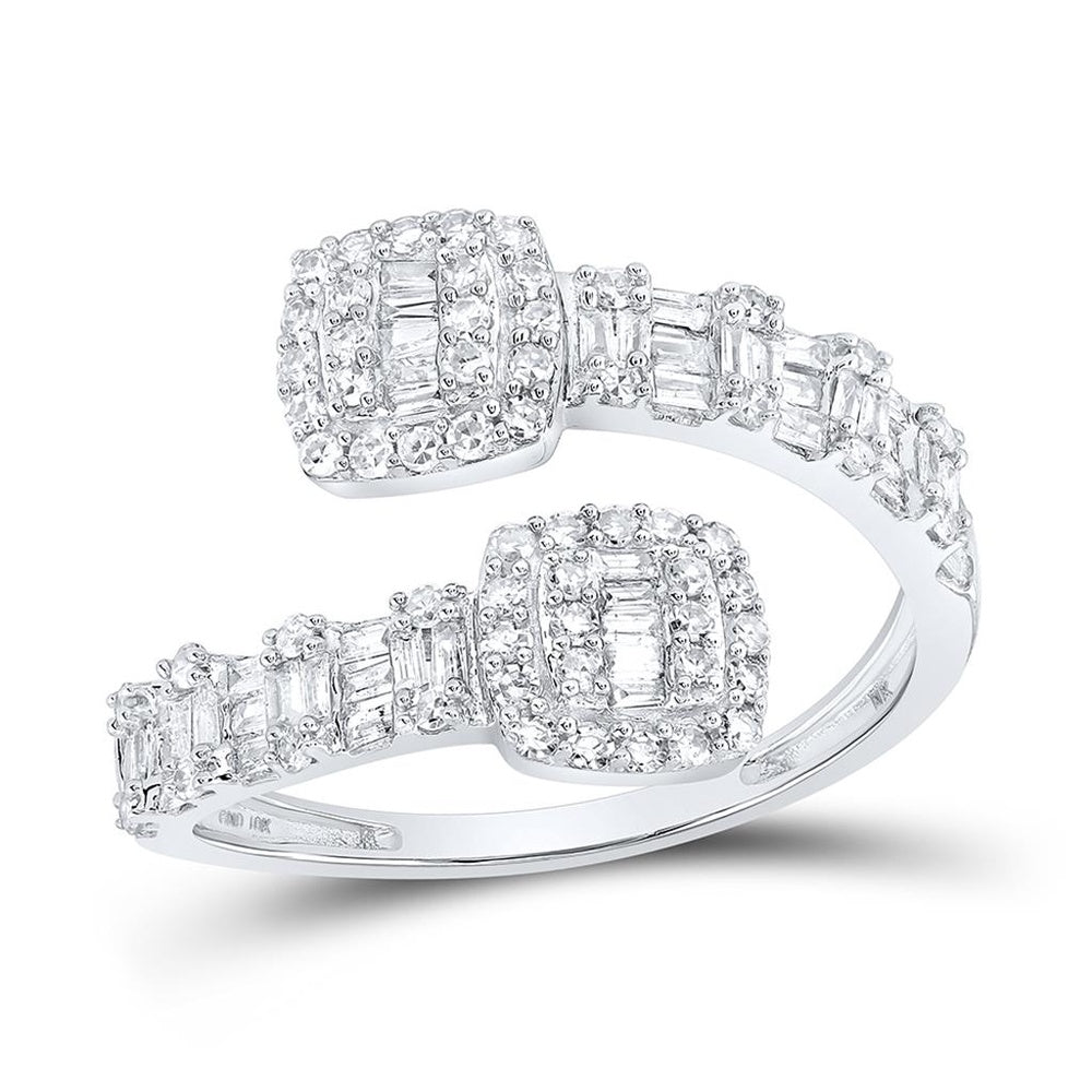 10K White Gold Diamond Band Ring - 5/8 Carat Total Diamond Weight