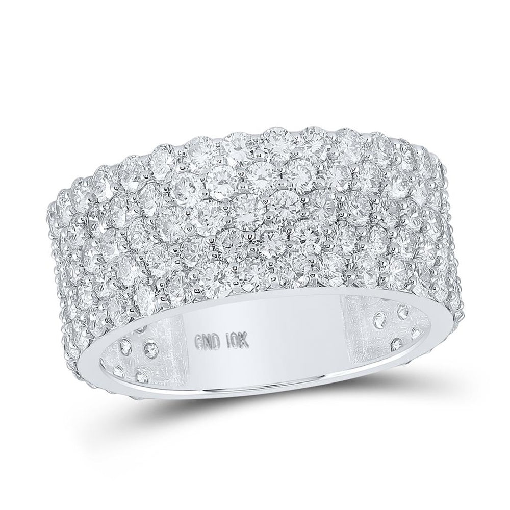 10K White Gold Diamond Band Ring - 5 Carat Total Diamond Weight