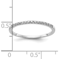 10K White Gold Diamond Band with 15 Round Diamonds - 0.12 Carat Total Diamond Weight by 0