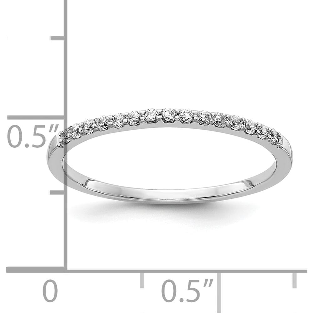10K White Gold Diamond Band with 15 Round Diamonds - 0.12 Carat Total Diamond Weight by 0