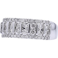 10K White Gold Diamond Band with Pavé and Channel Set Diamonds - 1.00 Carat Total Diamond Weight