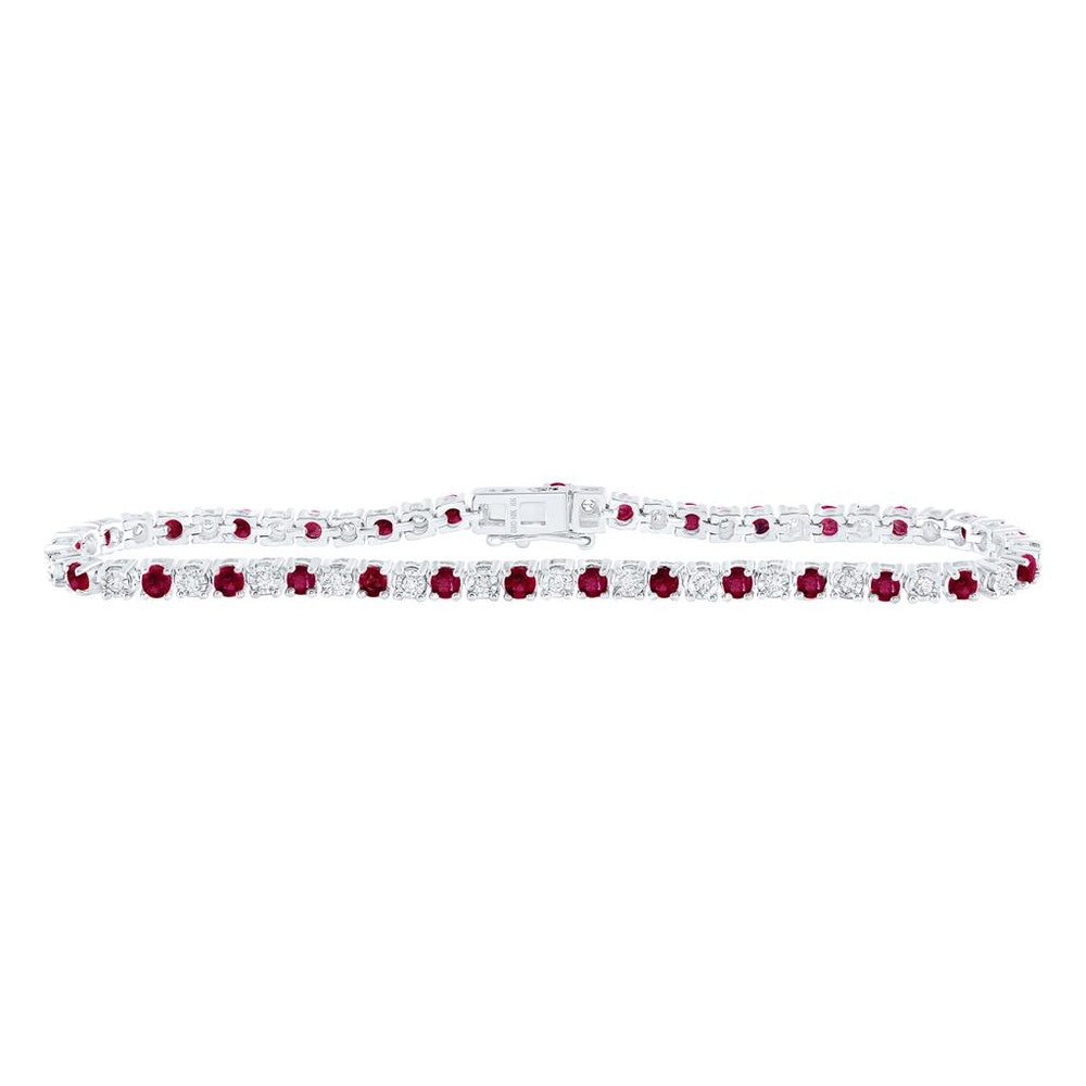 10K White Gold Diamond Bracelet - 1/2 Carat Total Gemstone Weight