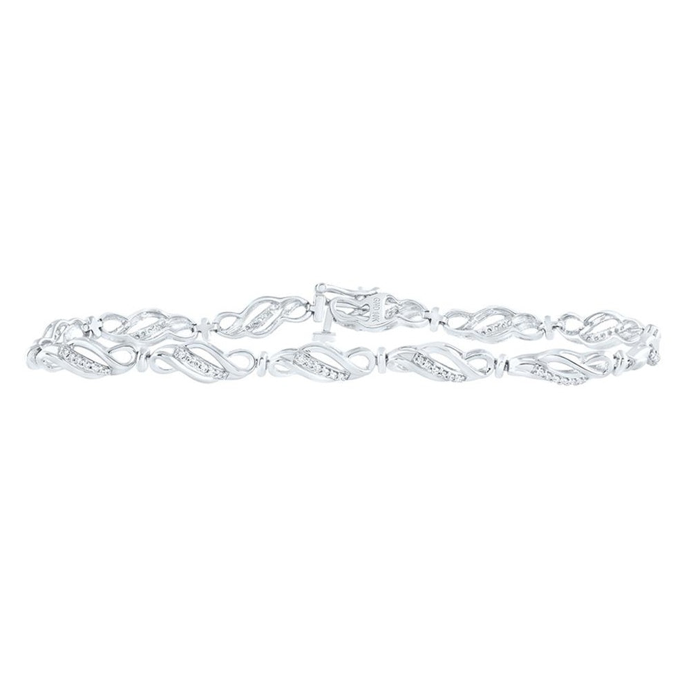 10K White Gold Diamond Bracelet - 1/3 Carat Total Diamond Weight