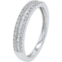 10K White Gold Diamond Bridal Set with Cushion Cut and Pavé Details - 1.00 Carat Total Diamond Weight