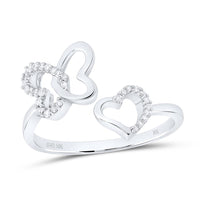10K White Gold Diamond Butterfly Ring - 1/10 Carat Total Diamond Weight