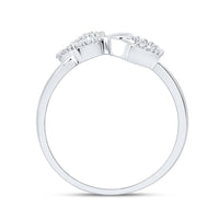 10K White Gold Diamond Butterfly Ring - 1/10 Carat Total Diamond Weight