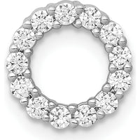 10K White Gold Diamond Circle Chain Slide Pendant - 1/4 Carat Total Diamond Weight by Oro Pregiato