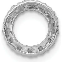 10K White Gold Diamond Circle Chain Slide Pendant - 1/4 Carat Total Diamond Weight by Oro Pregiato