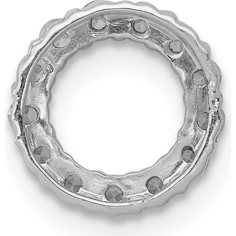 10K White Gold Diamond Circle Chain Slide Pendant - 1/4 Carat Total Diamond Weight by Oro Pregiato