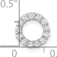 10K White Gold Diamond Circle Chain Slide Pendant - 1/4 Carat Total Diamond Weight by Oro Pregiato