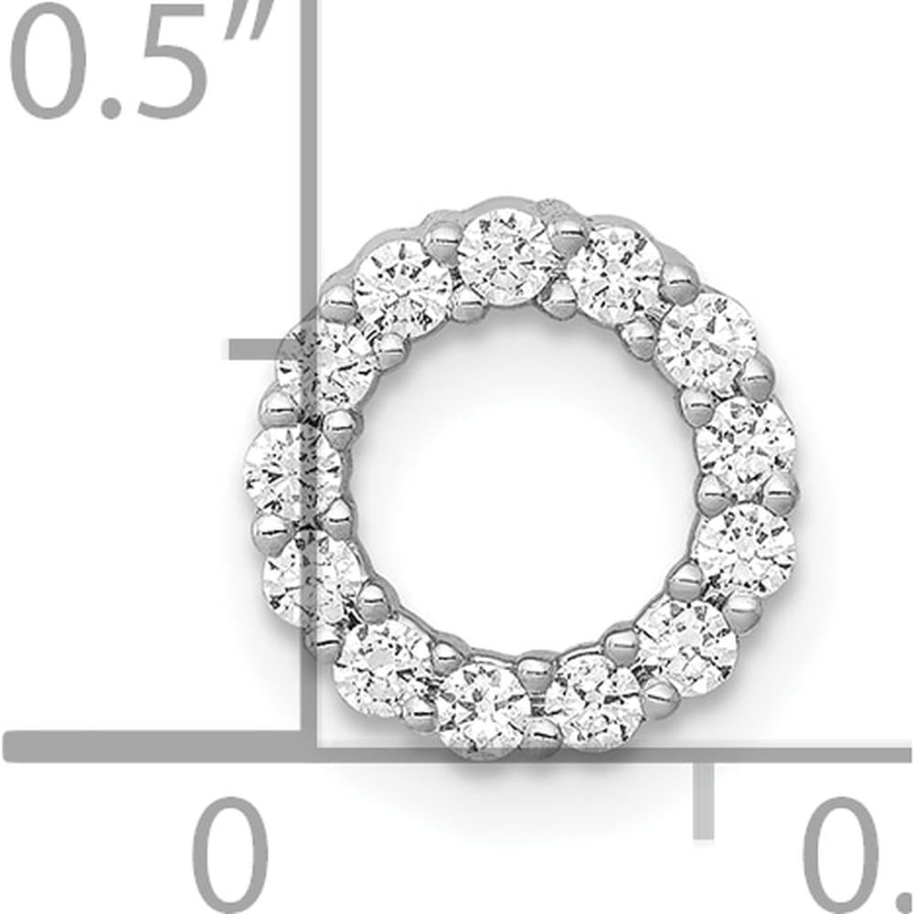 10K White Gold Diamond Circle Chain Slide Pendant - 1/4 Carat Total Diamond Weight by Oro Pregiato
