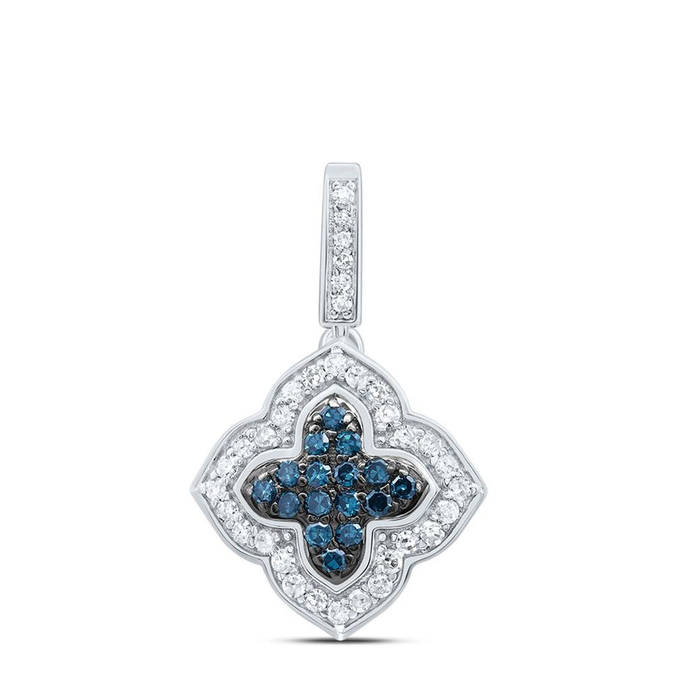 10K White Gold Diamond Clover Pendant - 1/4 Carat Total Diamond Weight